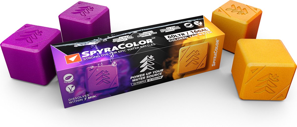 SPYRA - SpyraColor Water Dye - Intense, Vibrant, and Dissolving Color Dye Pack for Water Fights - Washable and Residue-Free Multi-Pack - Outdoor, Pool, Summer Toys for Adults and Kids