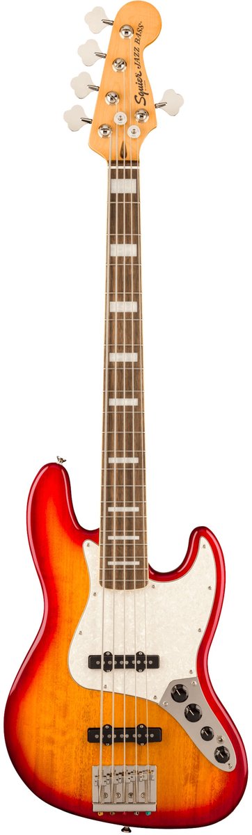Squier Classic Vibe Active 70s Jazz Bass V LRL Sienna Sunburst - Elektrische basgitaar