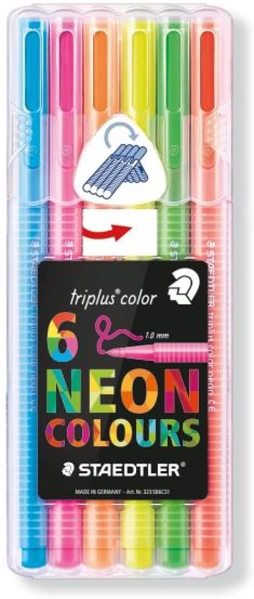 Viltstift Staedtler triplus color 6 NEON colours