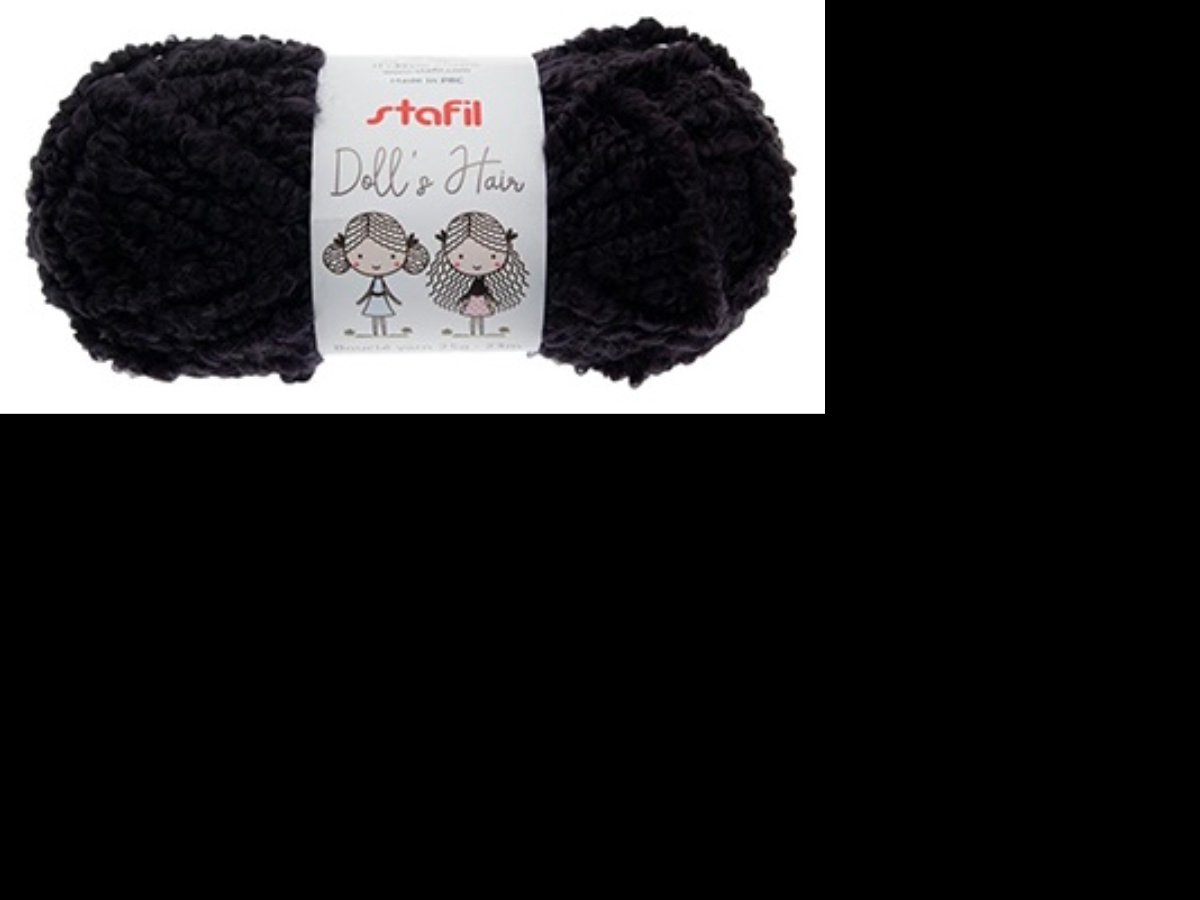 Boucle Yarn Doll’s Hair 25gr / 23mtr, Black