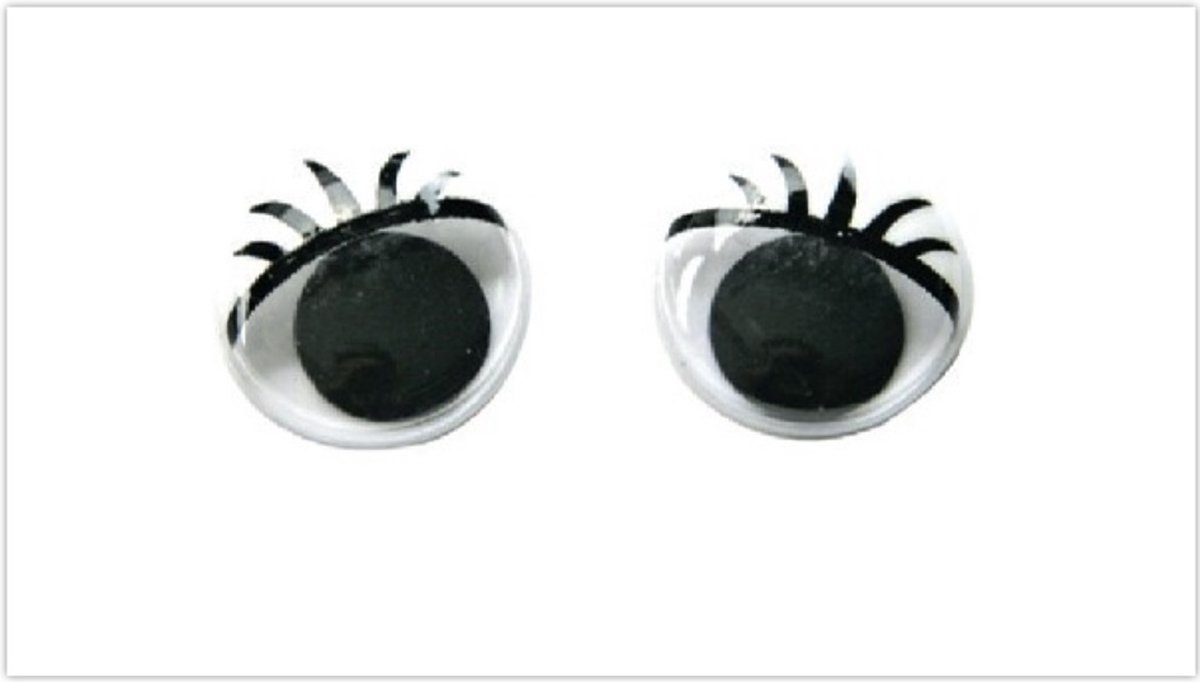 Moving eyes with eyelashes, 10pcs, 20mm