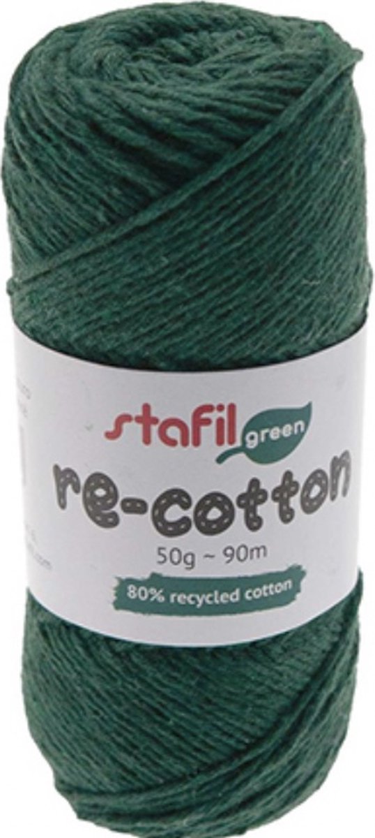 Stafil-Re-Cotton-Katoengaren-Haken-Breien-Handwerk-Dark Green