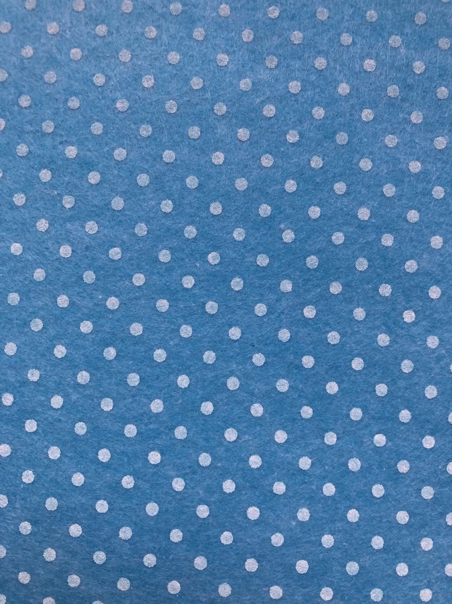 Synthetisch   3 STUKS 1 mm. 30x40cm - Knutselen - Creatieve hobby - Knippen en plakken - Kaarten maken - DIY- Azuurblauw/Wit/Stippen