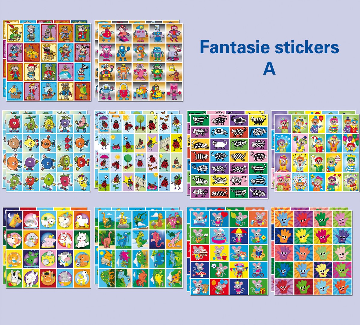 Stammetjes Beloningsstickers - Fantasie A – 20 stickervellen met 432 stickers - 10 unieke vellen