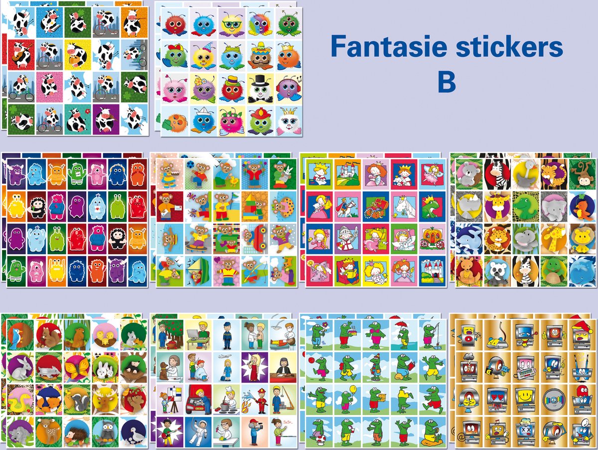 Stammetjes Beloningsstickers - Fantasie B – 20 stickervellen met 416 stickers - 10 unieke vellen