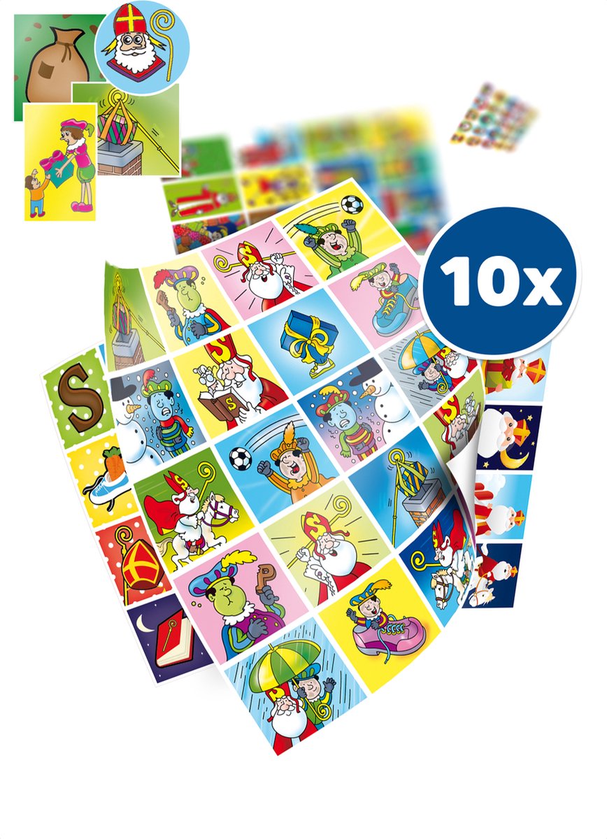 Stammetjes Sinterklaas Stickerpakket – 266 Stickers voor Cadeaus, Knutselen & Decoratie – Feestelijke Sint & Piet Stickers