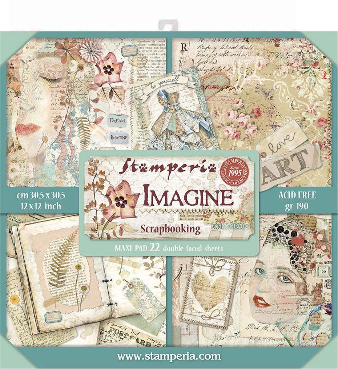 Stamperia Imagine 12x12 Inch Maxi Paper Pack (SBBXL04)