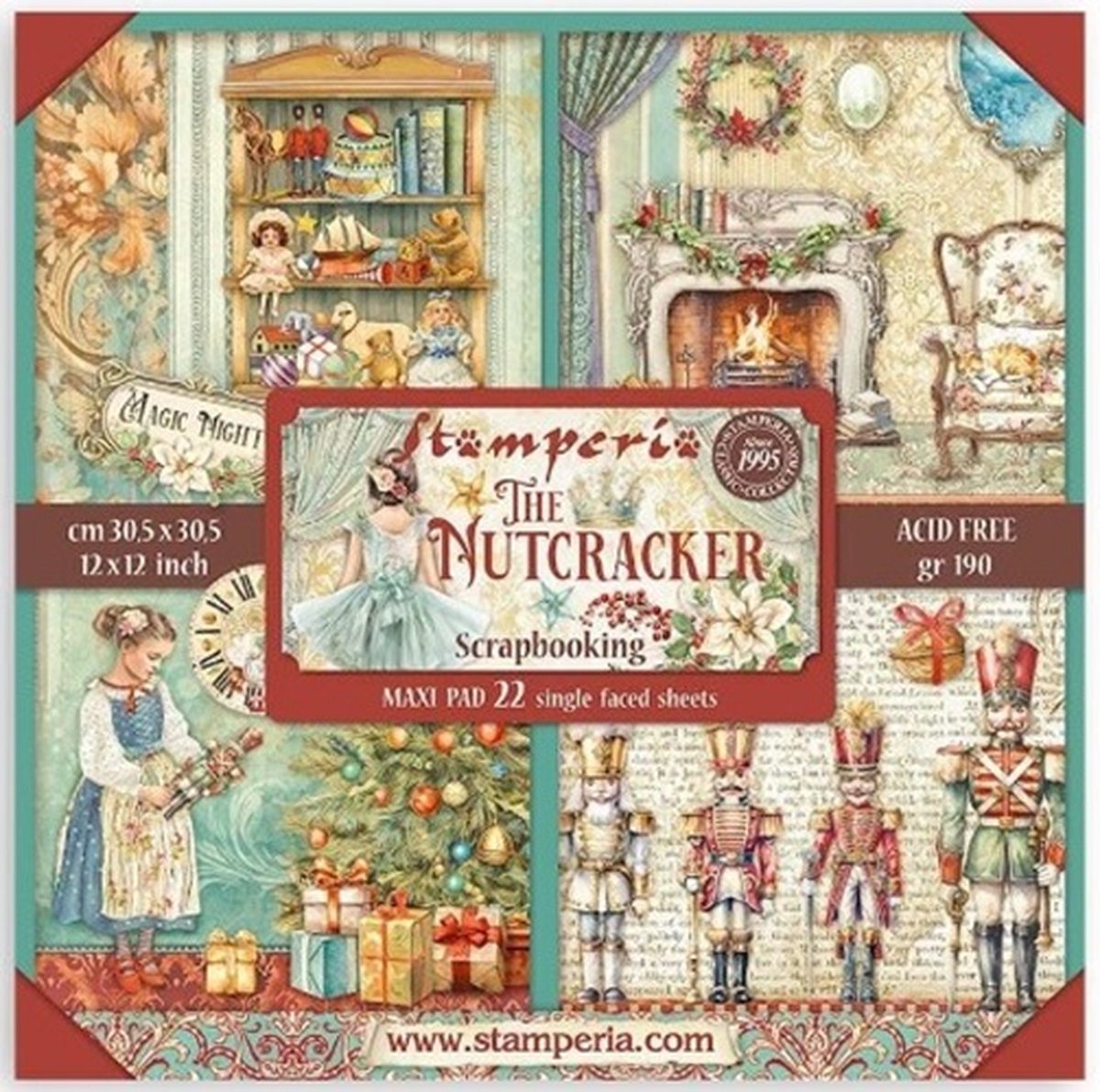 Stamperia The Nutcracker 12x12 Inch Paper Pack Maxi (Single Face) (SBBXLB16)