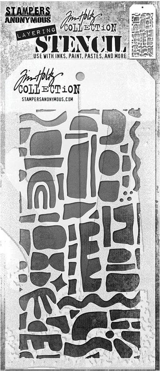 Tim Holtz layering stencil nr. 175 Cutout shapes 1