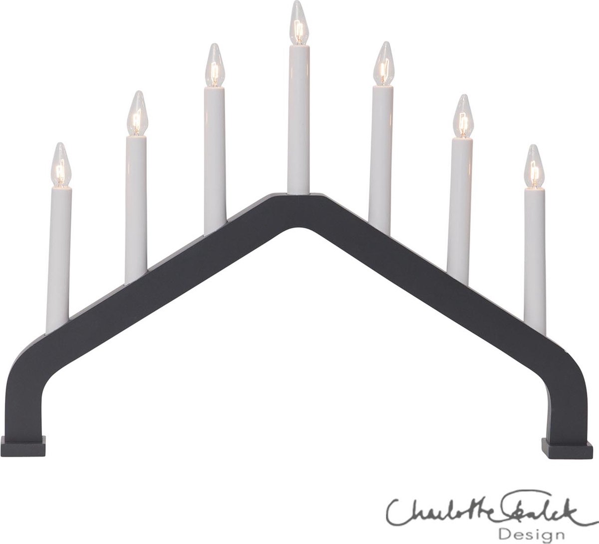 Star Trading 7-lichts kaarsenboog House, warm wit, hout, antraciet