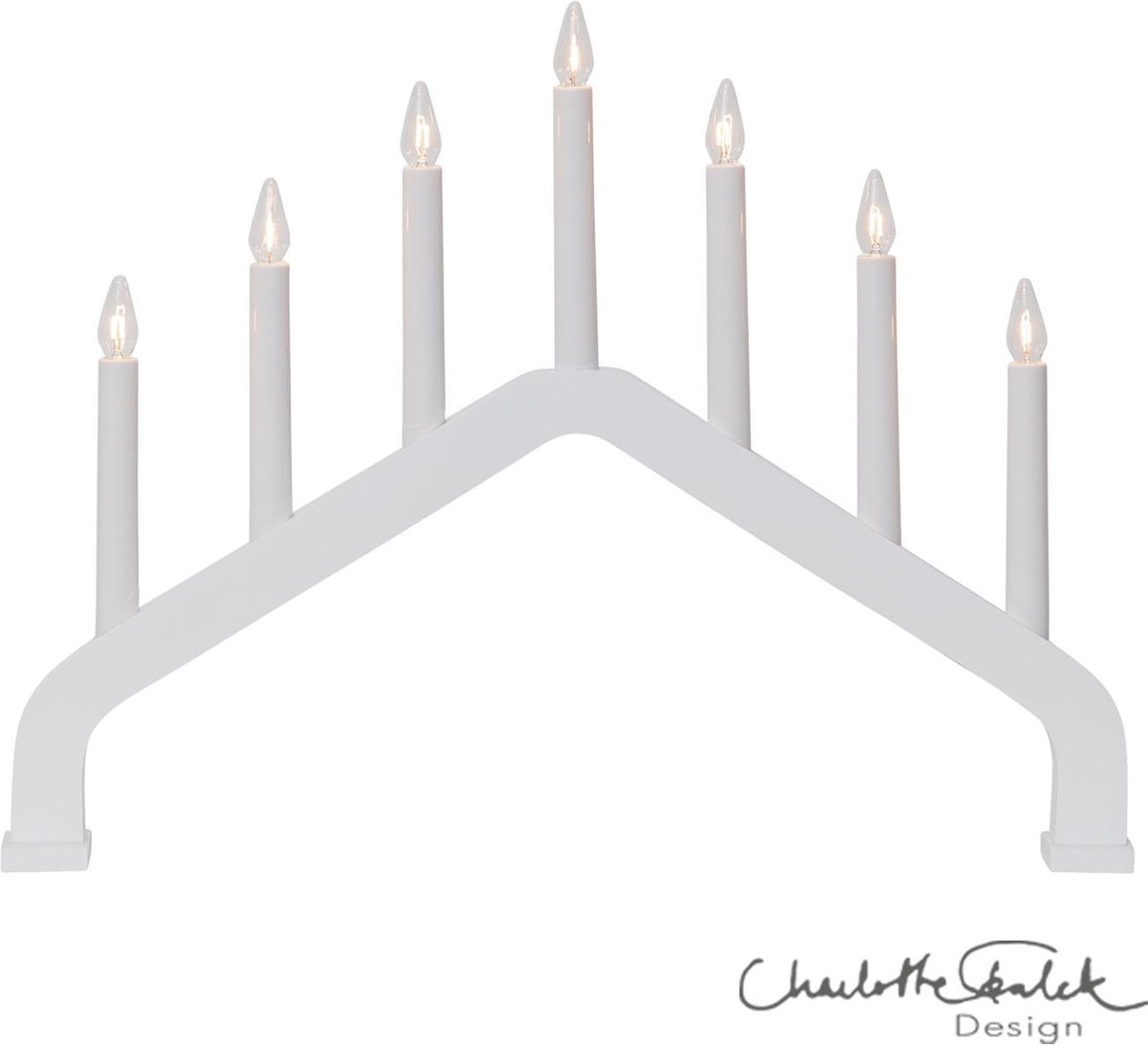 Star Trading 7-lichts kaarsenboog House, warm wit, hout, wit