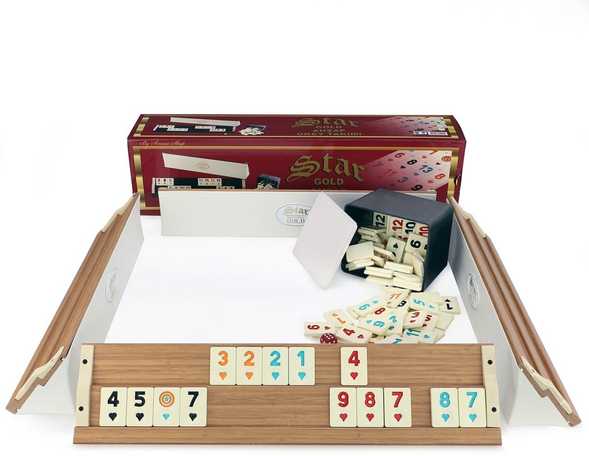 Rummy - Okey - Gezelschapsspel - Rummi kub - kleur Eiken Houtlook