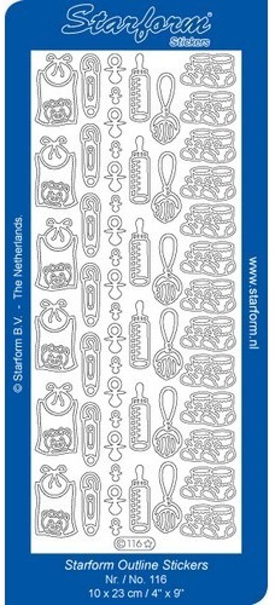  s - 10 Vellen - Baby afbeeldingen - Goud