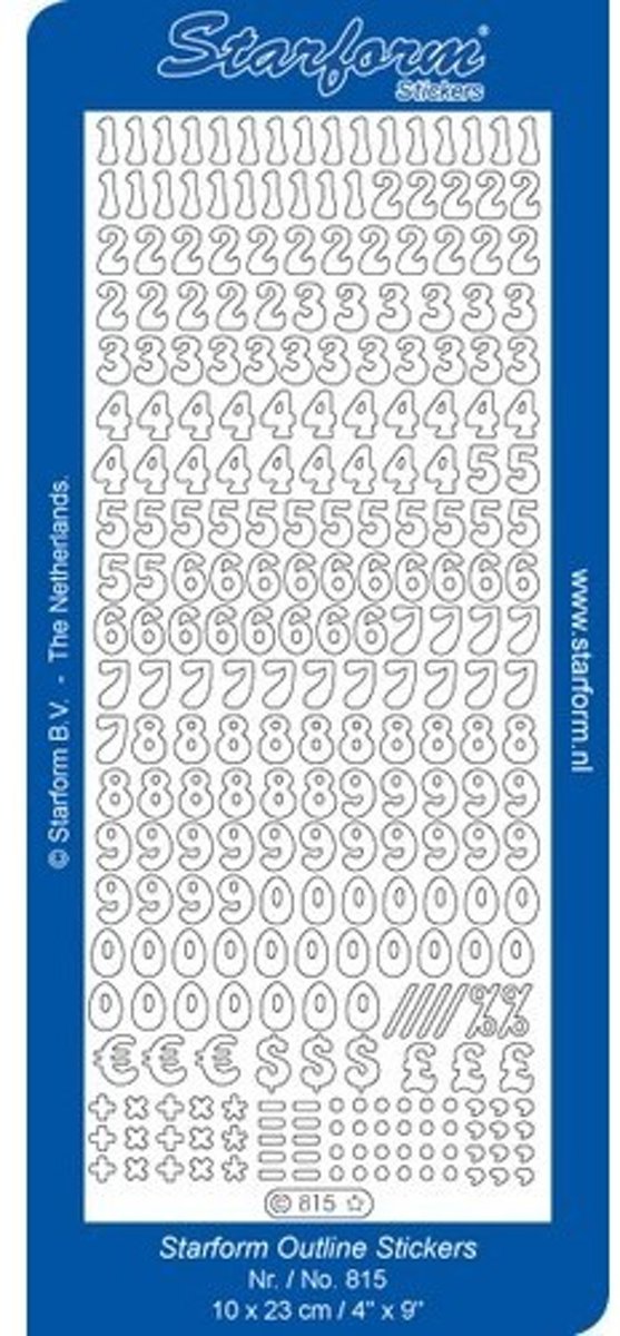  s - 10 Vellen - Getallen - Goud