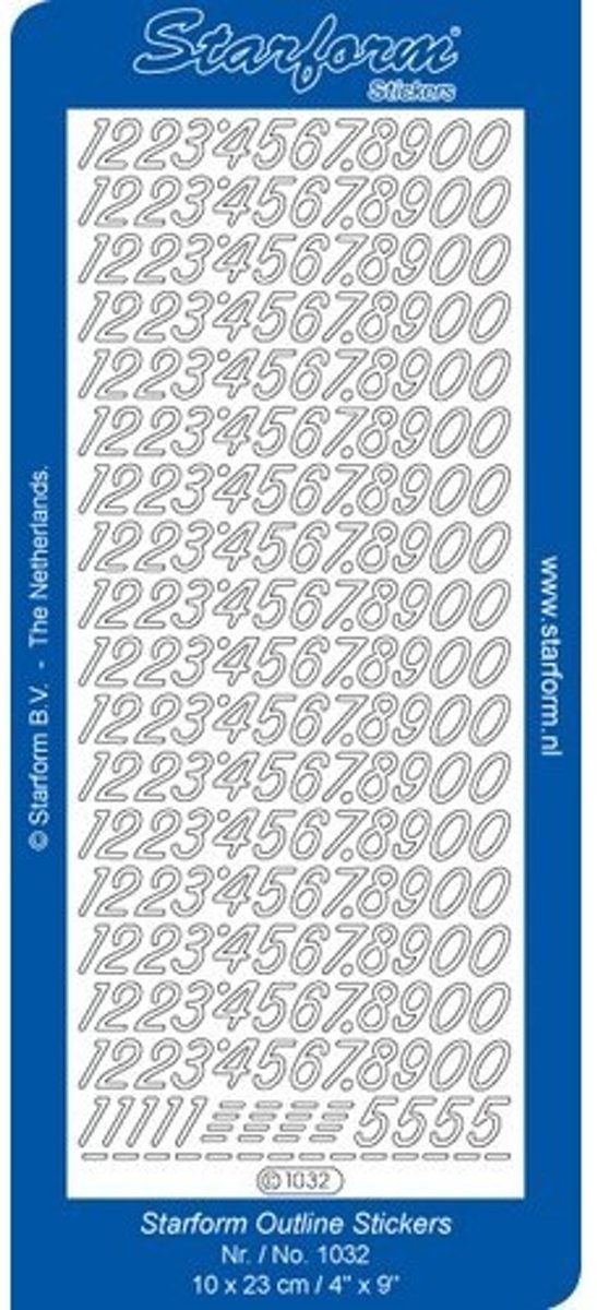  s - 10 Vellen - Getallen - Goud