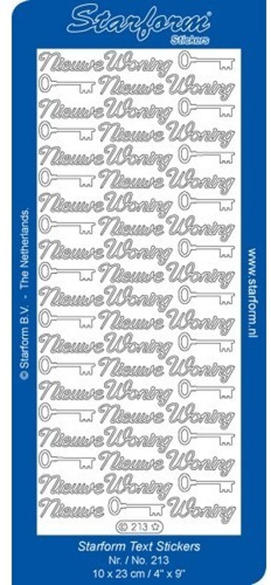 Stickers - 10 Vellen - Nederlandse Taal: Nieuwe Woning - Zilver