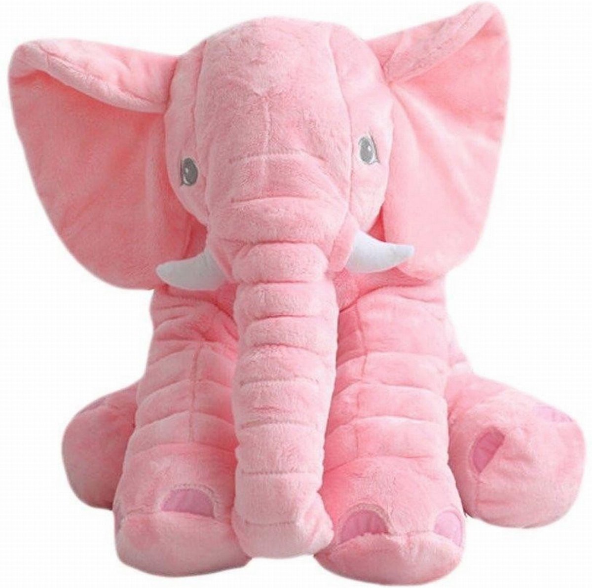 Grote Knuffel Olifant - Knuffel Kussen Pluche - Roze - 45cm zithoogte