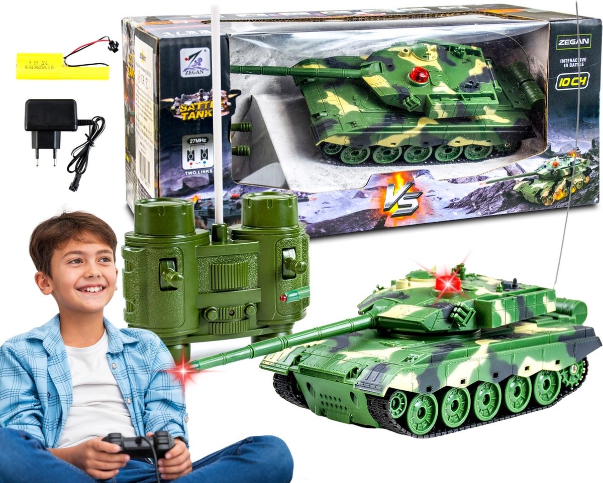 Starky - Zdalnie Bestuurbare Tank - Realistische Geluiden - 360 Graden Draaibare Toren - Geschikt voor Kinderen vanaf 3 Jaar