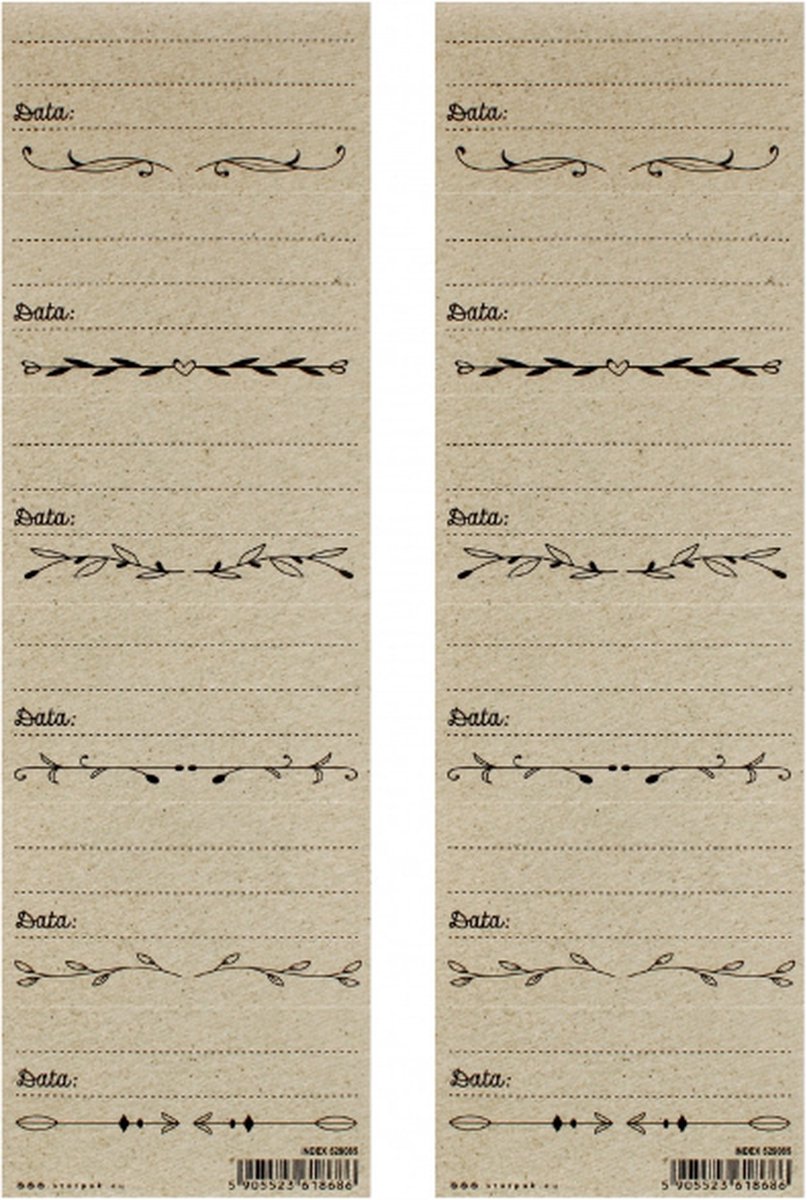 6 x THT stickers ( 1 velletje ) - 23x7 cm - Houdbaarheids Sticker - Conserven - Vintage Tenminste Houdbaar Tot Plakkers - Houdbaarheidsticker -