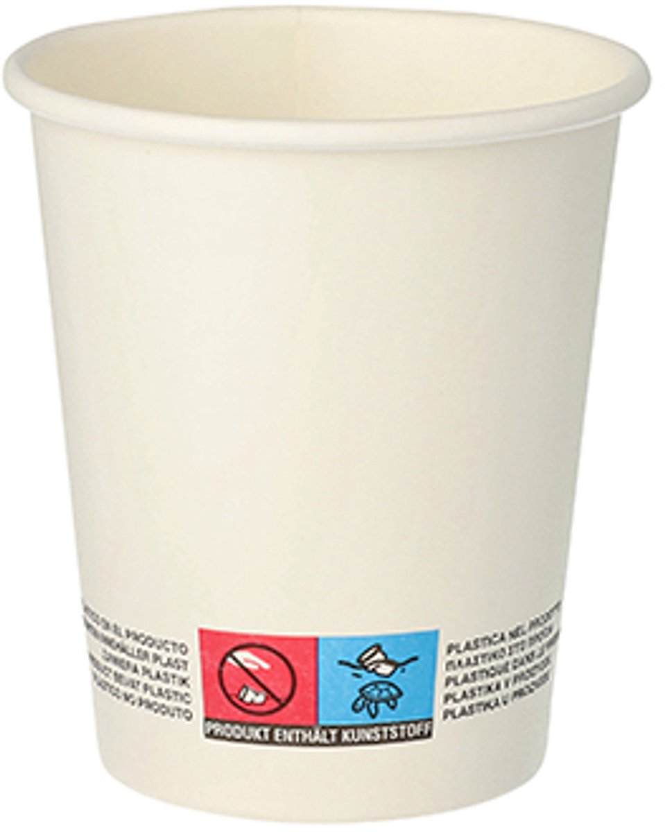 Kartonnen drinkbekers, 0,2 liter, wit