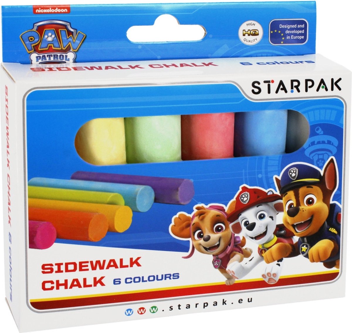 Paw Patrol Stoepkrijt - 6 kleuren - Starpak