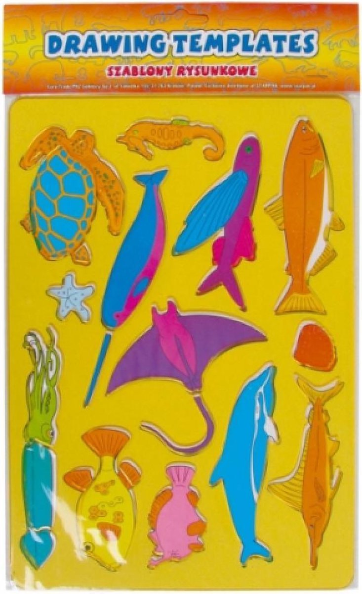sjabloon Zee Vissen tekensjabloon 18.5 x 26 cm