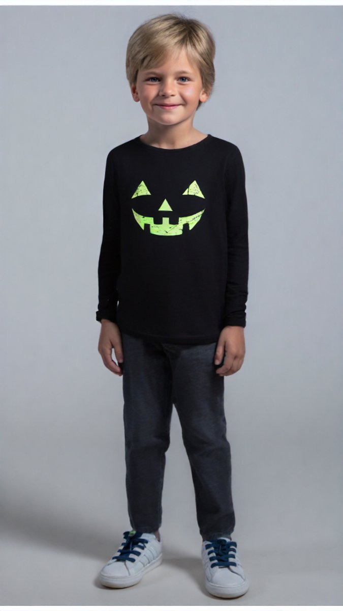 Starry Indigo - Halloween Reflective Kostuum Kinderen - Zwart & Neon Groen