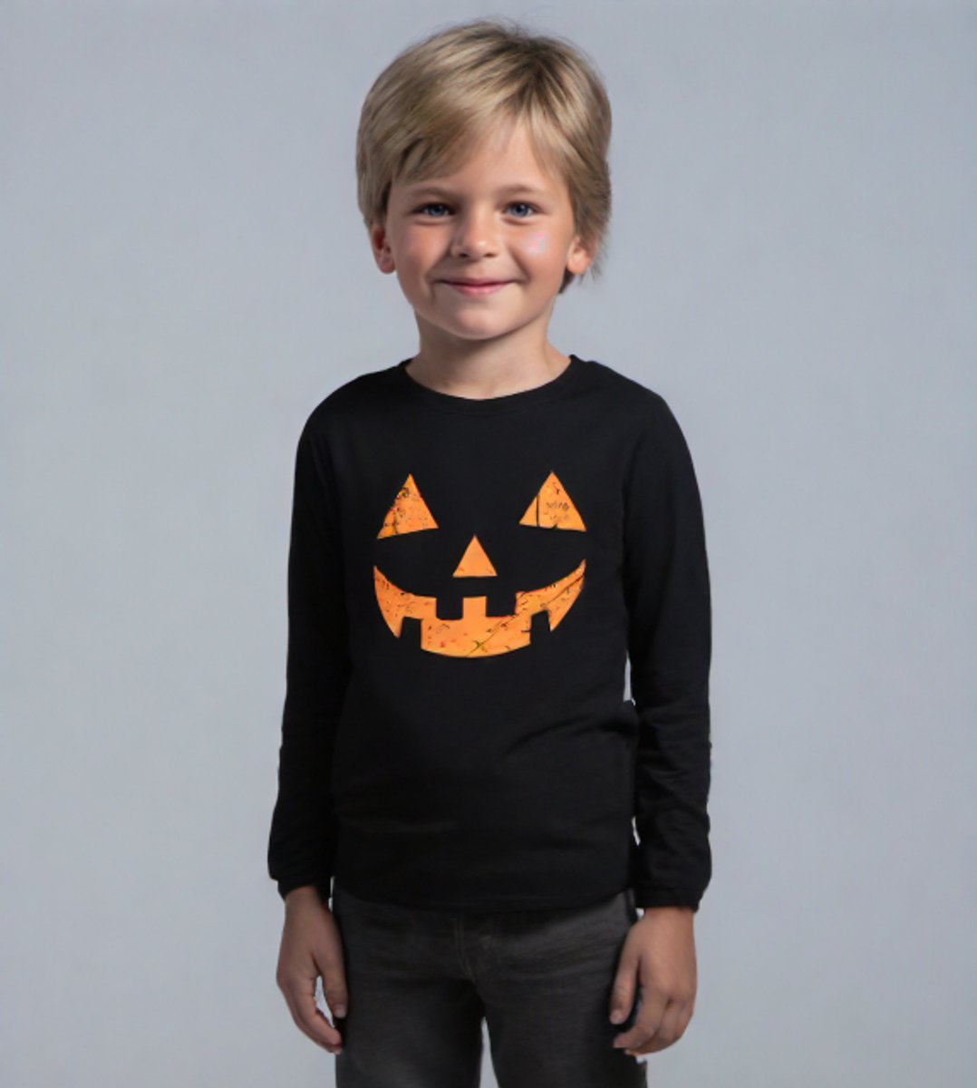 Starry Indigo - Halloween kostuum Kinderen - Reflecterend - Zwart & Neon Oranje