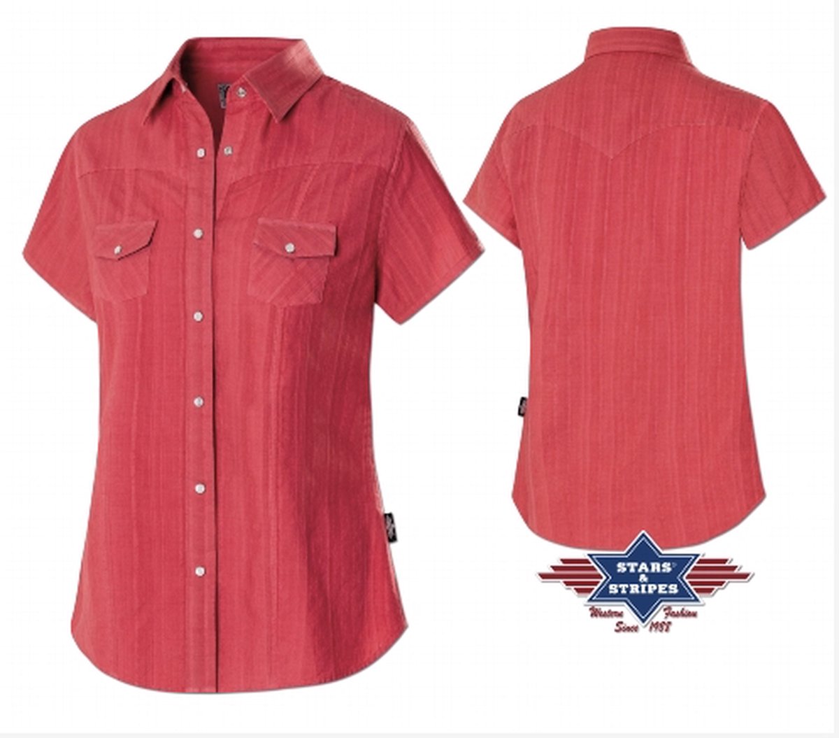 Stars & Stripes - Blouse Malina rood - maat L