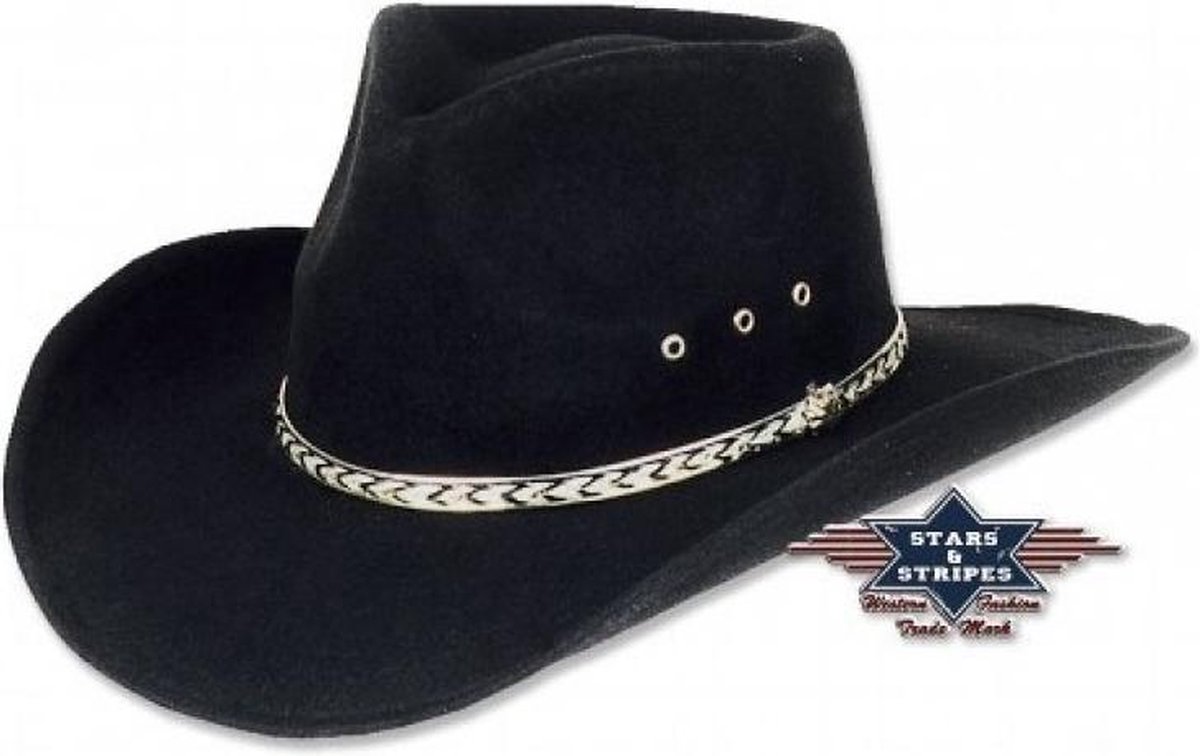 Stars & Stripes - Hoed Kansas - zwart - maat 55