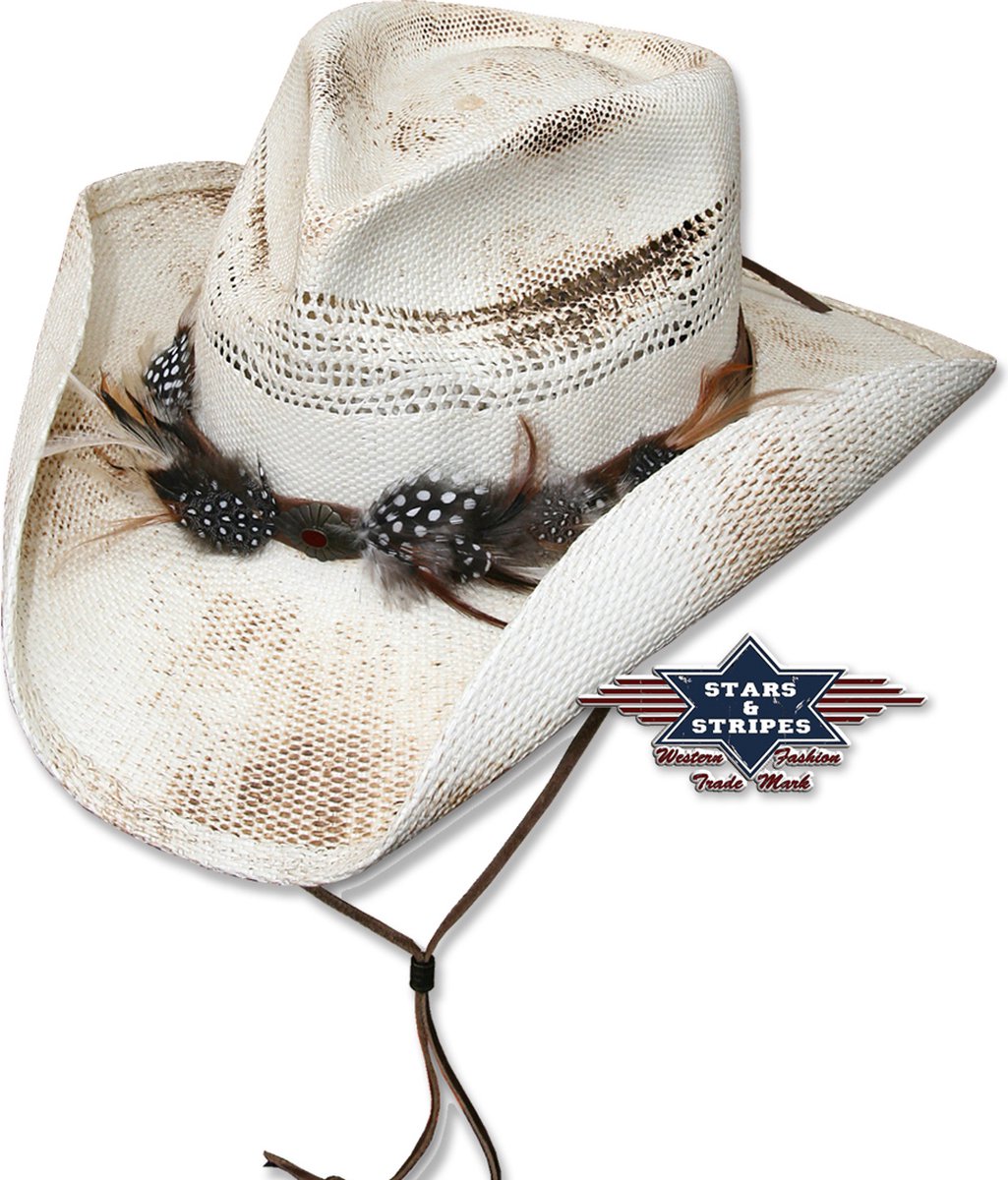 Westernhoed Strohoed Stars&Stripes zomerhoed CORONA mt L