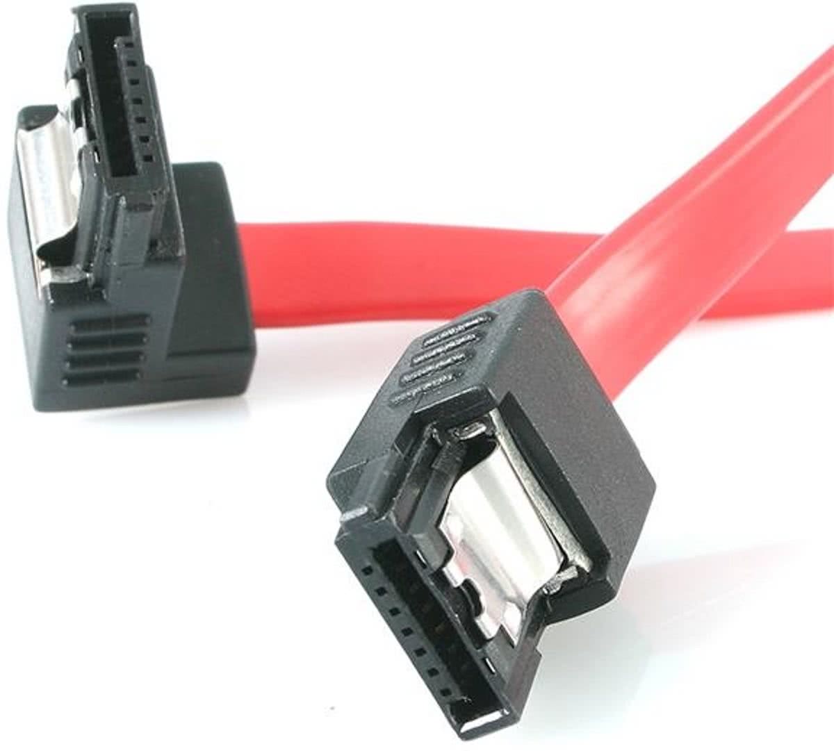 StarTech.com 12 latching sata cable - 1 Right Angle M/M 0.3m Rood SATA-kabel