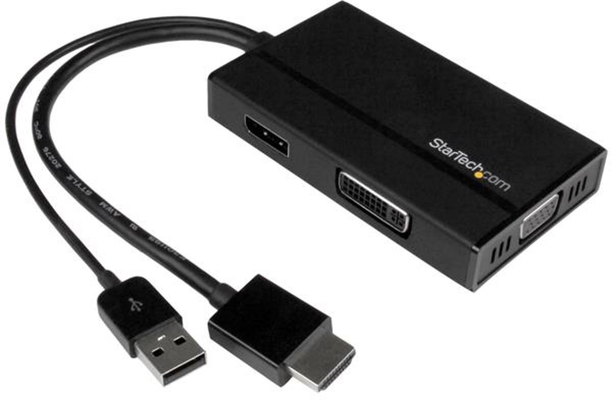 StarTech.com A/V reisadapter: 3-in-1 HDMI naar DisplayPort, VGA of DVI 1920 x 1200