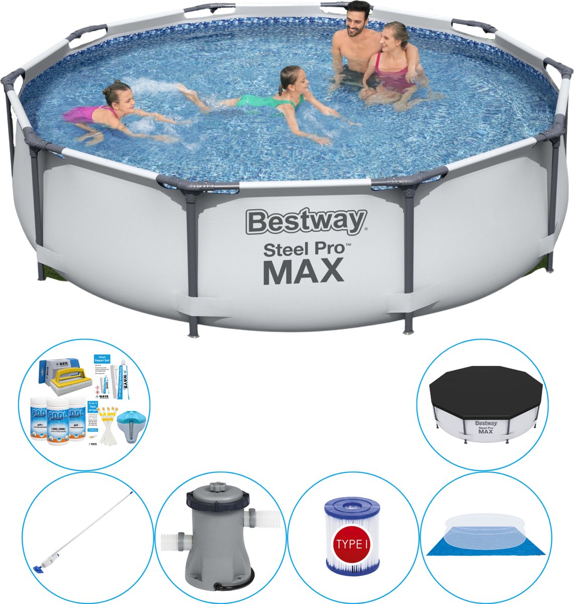 Steel Pro MAX Rond 305x76 cm - Zwembad Super Deal