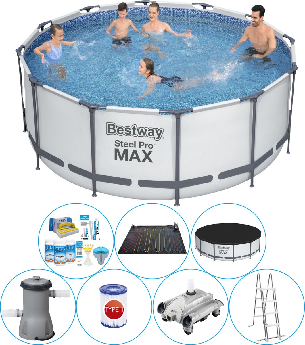 Steel Pro MAX Rond 366x122 cm - Zwembad Inclusief Accessoires