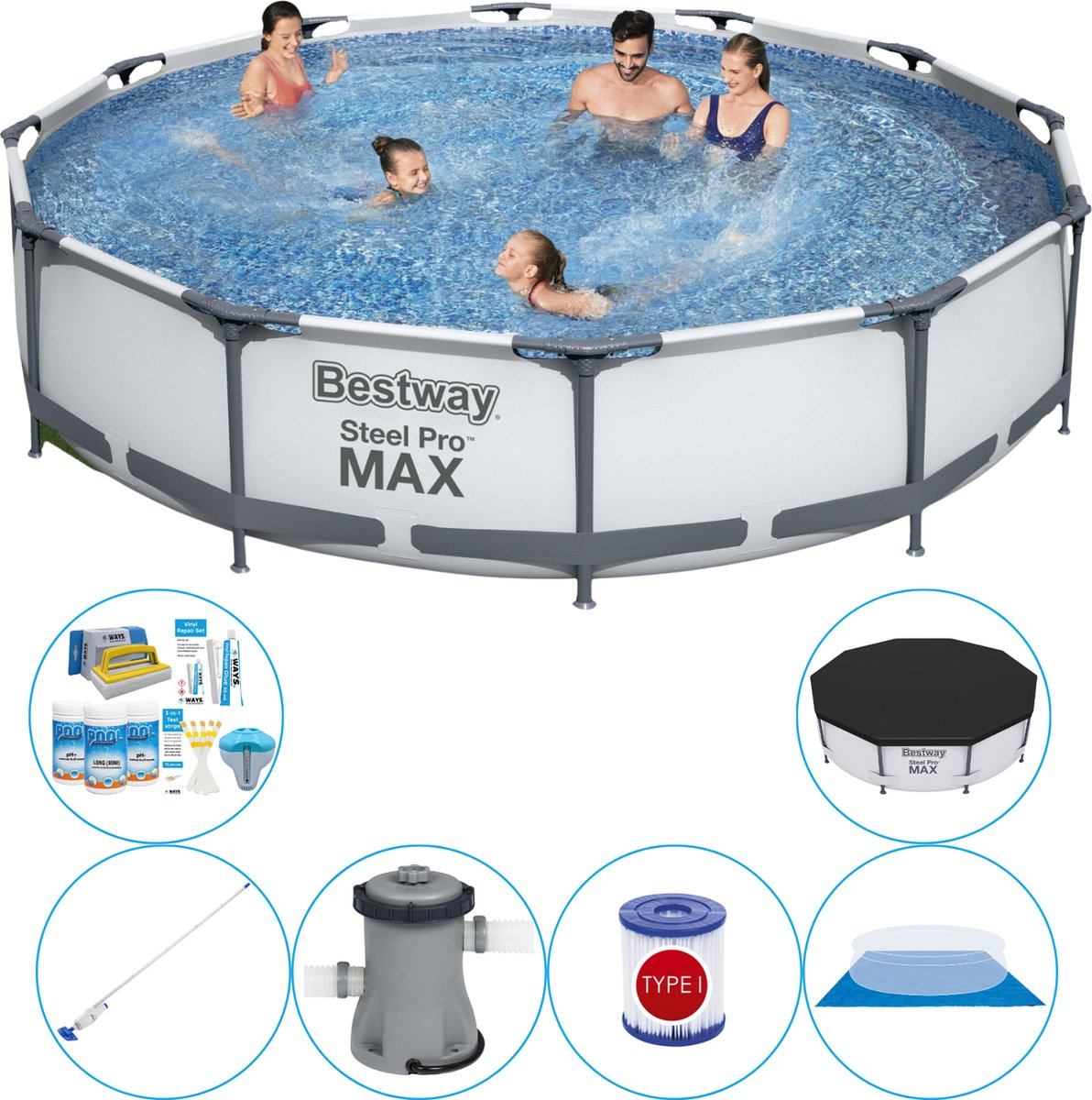 Steel Pro MAX Rond 366x76 cm - Zwembad Super Deal