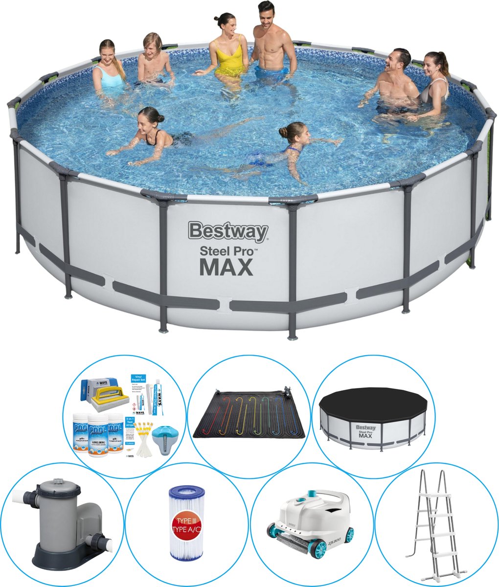 Steel Pro MAX Rond 488x122 cm - Zwembad Pakket