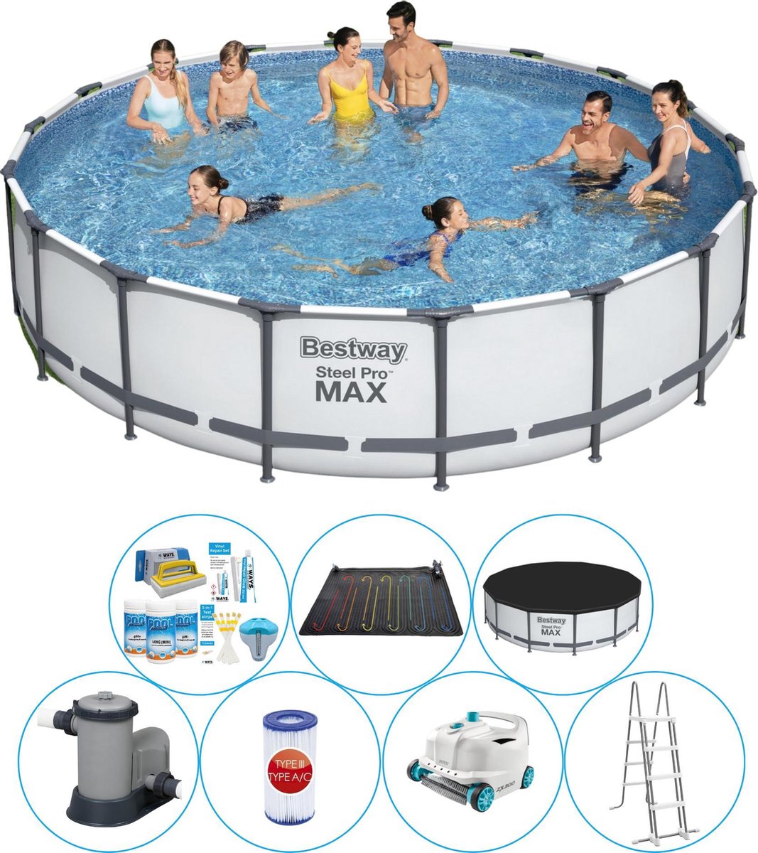 Steel Pro MAX Rond 549x122 cm - Zwembad Pakket