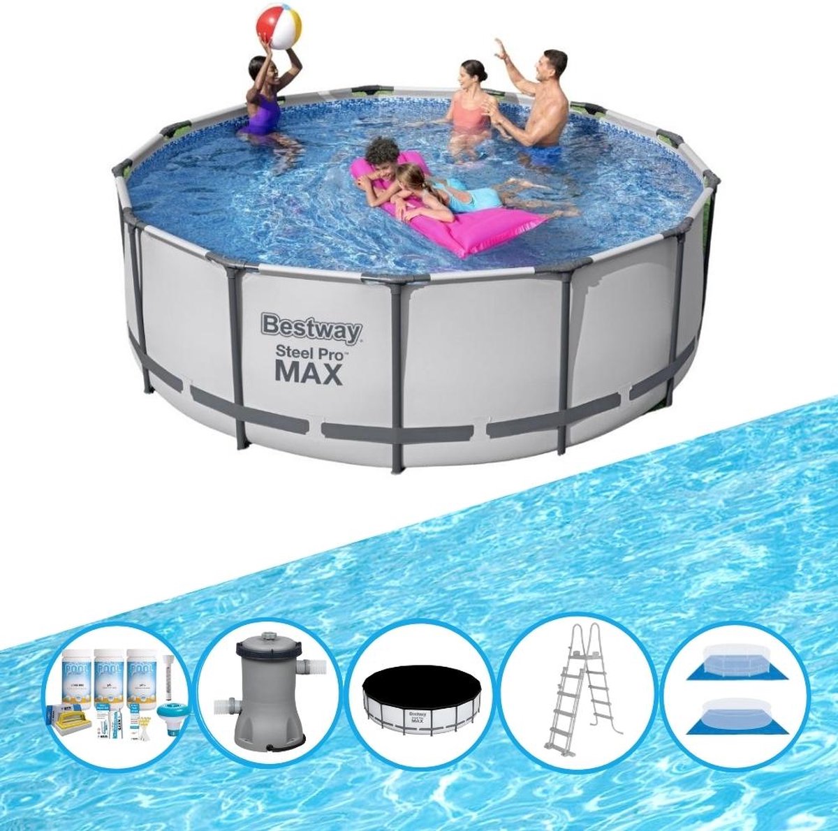 Zwembad Steel Pro MAX - Inclusief accessoires - 396x122 cm