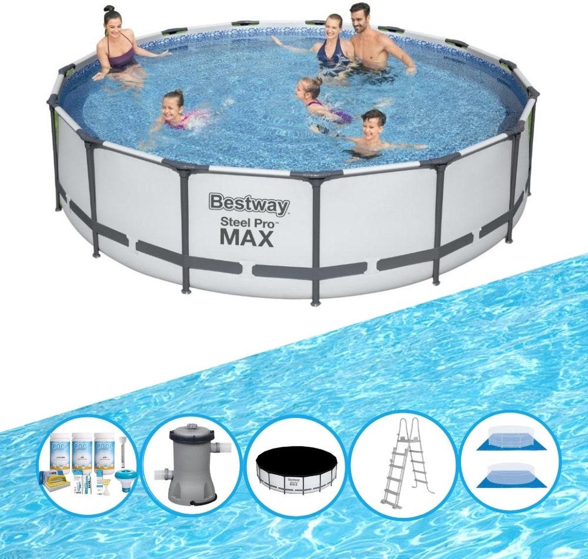 Zwembad Steel Pro MAX - Inclusief accessoires - 457x107 cm