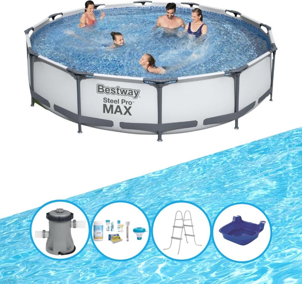 Zwembad Steel Pro MAX - Met accessoires - 366x76 cm