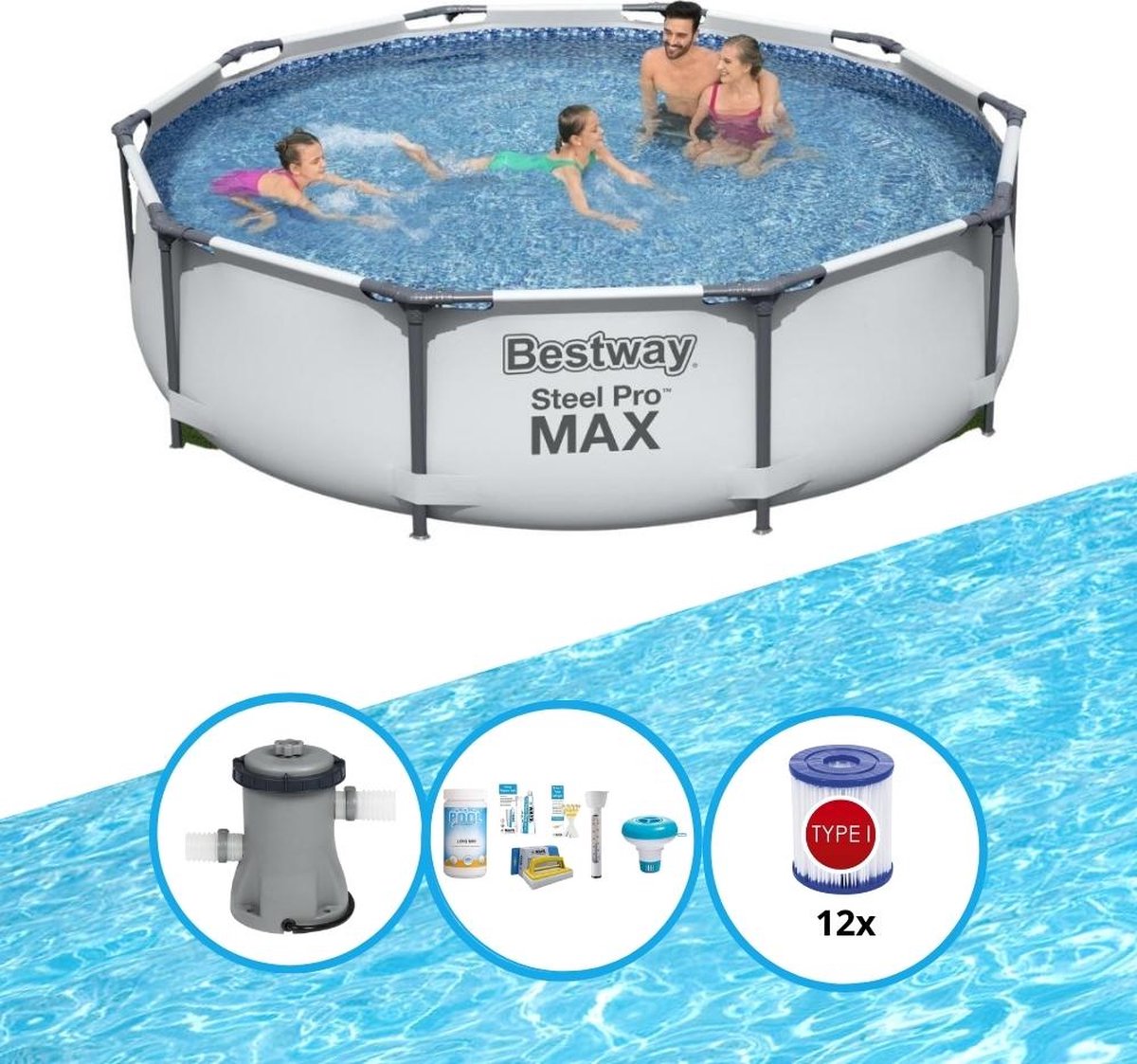 Zwembad Steel Pro MAX - Zwembad Bundel - 305x76 cm