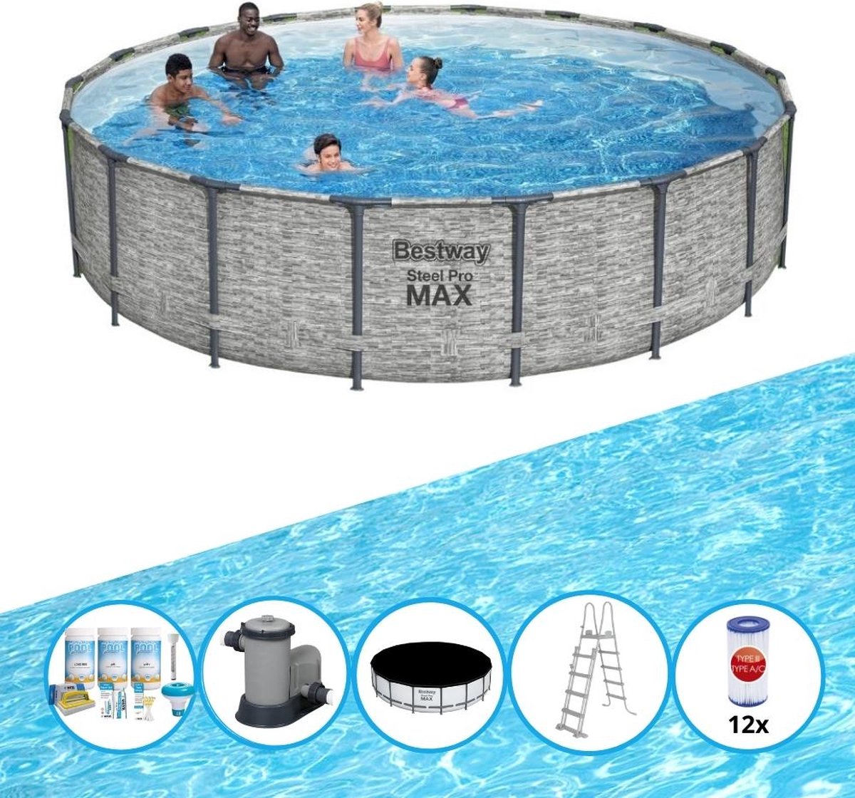 Zwembad Steel Pro MAX - Zwembad Bundel - 549x122 cm