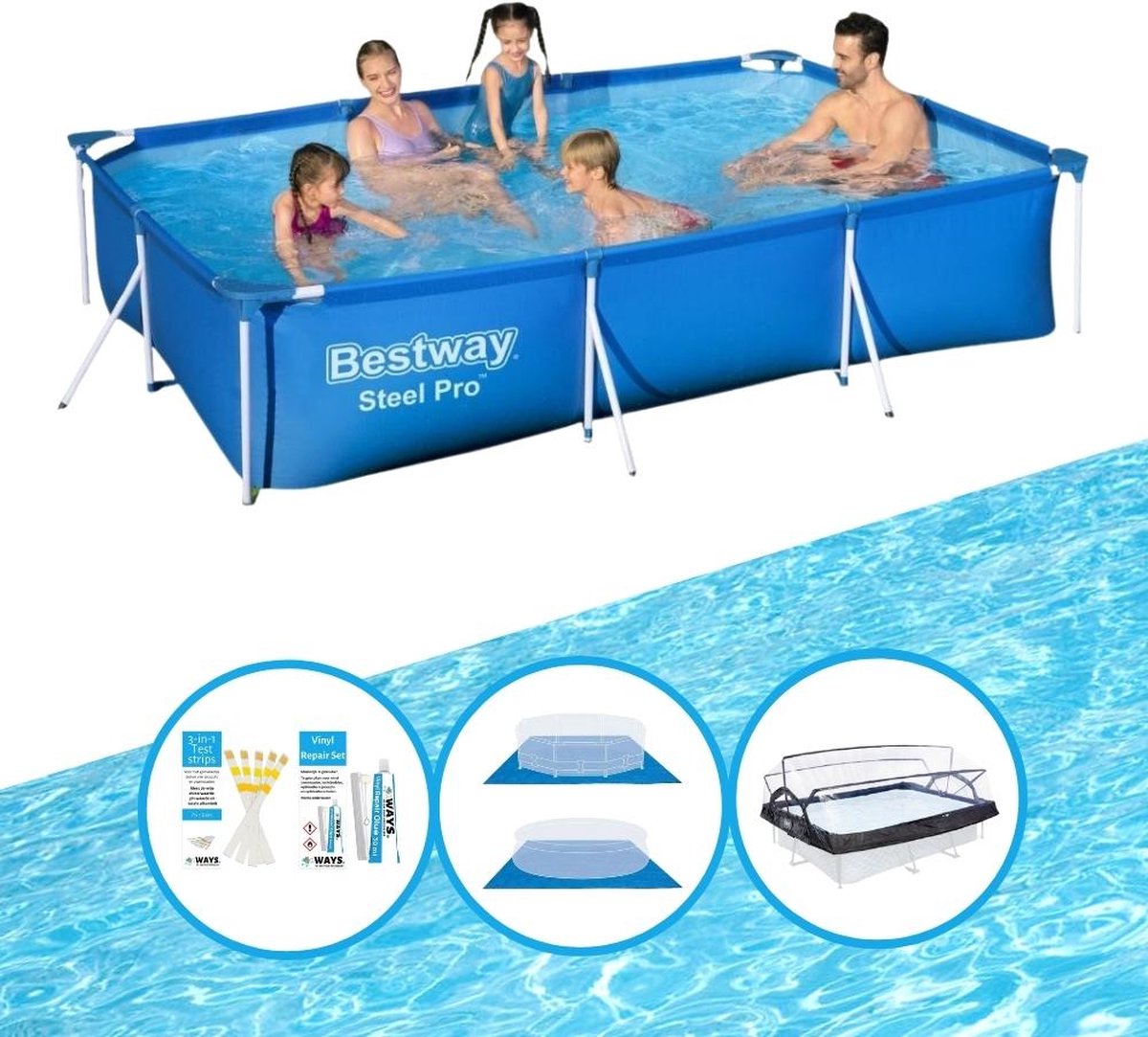 Zwembad Steel Pro 300x201x66 cm - Zwembad Bundel