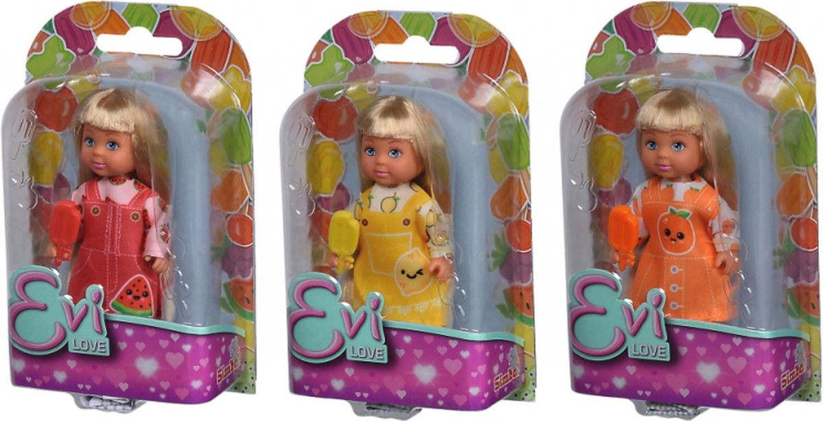 1 x POP - SIMBA DICKIE GROUP Evi LOVE - Fruit Ice Cream Doll Assorted (12cm) (let op, willekeurig verzonden!)