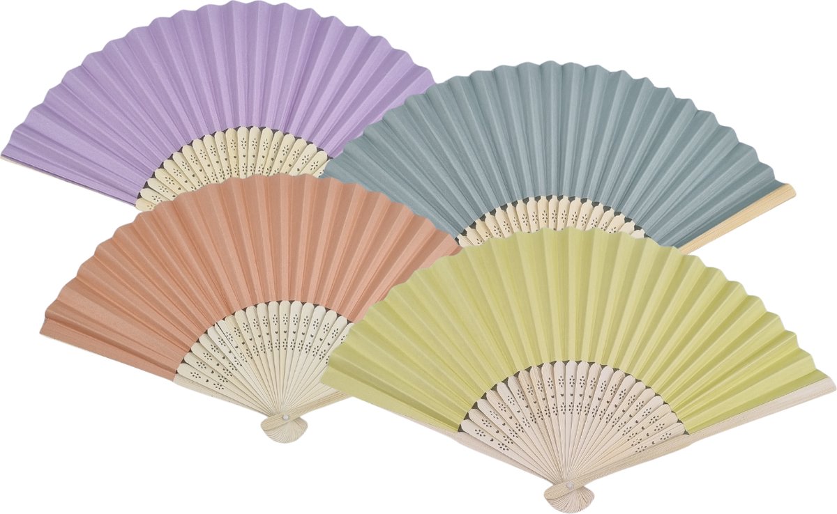 STEGGER - Handwaaier - Spaanse Waaier - Hand Waaier - Multicolor - Set van 4