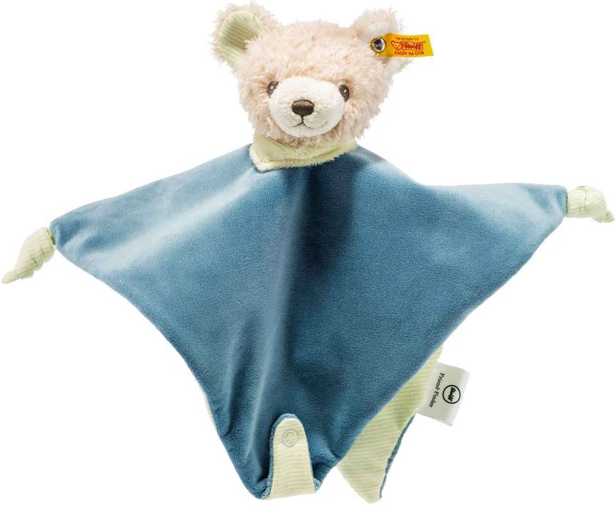 Steiff Teddybeer Creme/Tetrol knuffeldoek