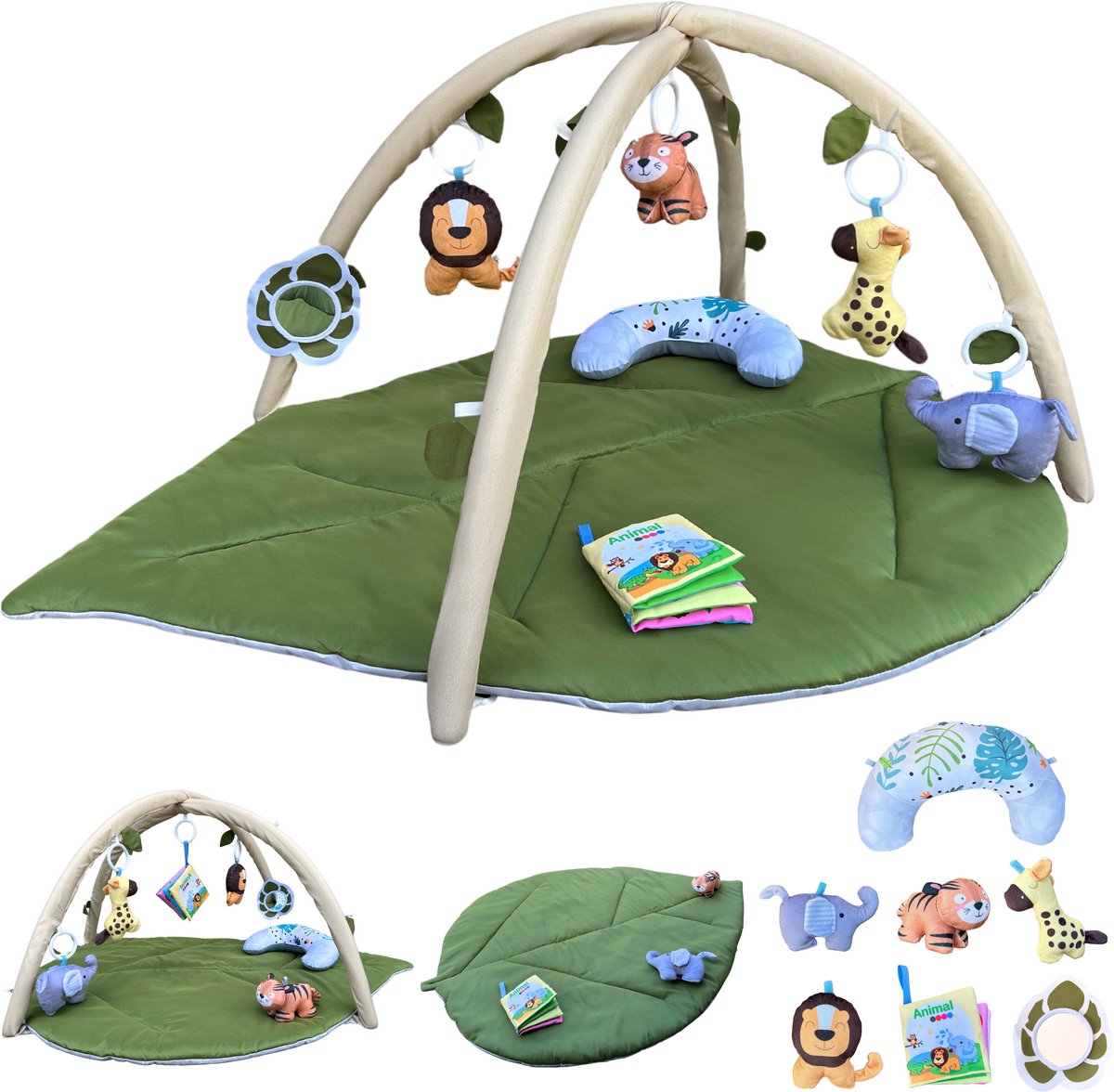Stena Babygym - 7 Speeltjes - Speelkleed Baby met Boog - Speelmat - Trendy Design - 0 tot 18 Maanden
