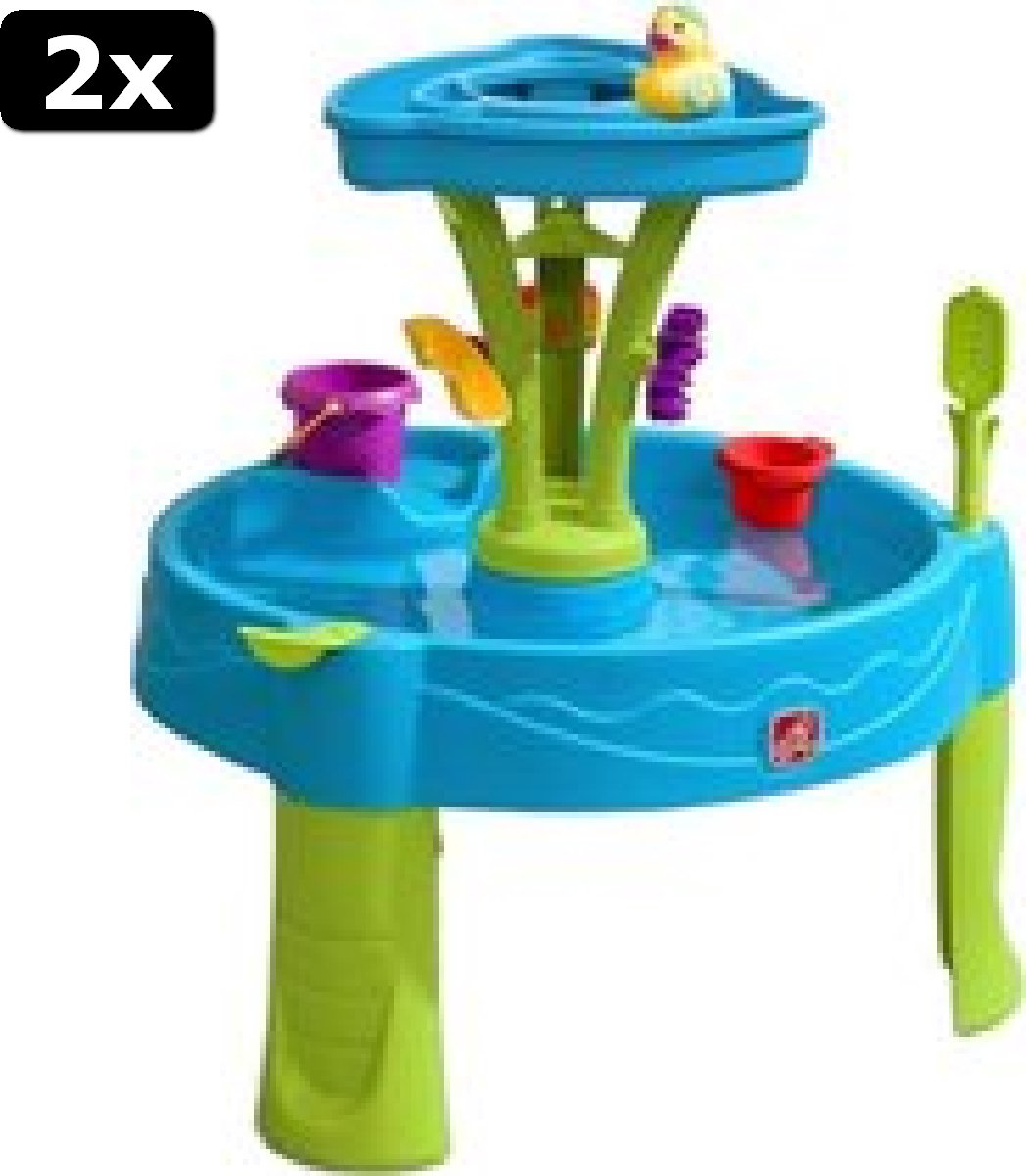 2x Step2 Summer Showers Splash Watertafel - Met 8 accessoires - Waterspeelgoed voor kind - Activiteitentafel met water voor de tuin / buiten