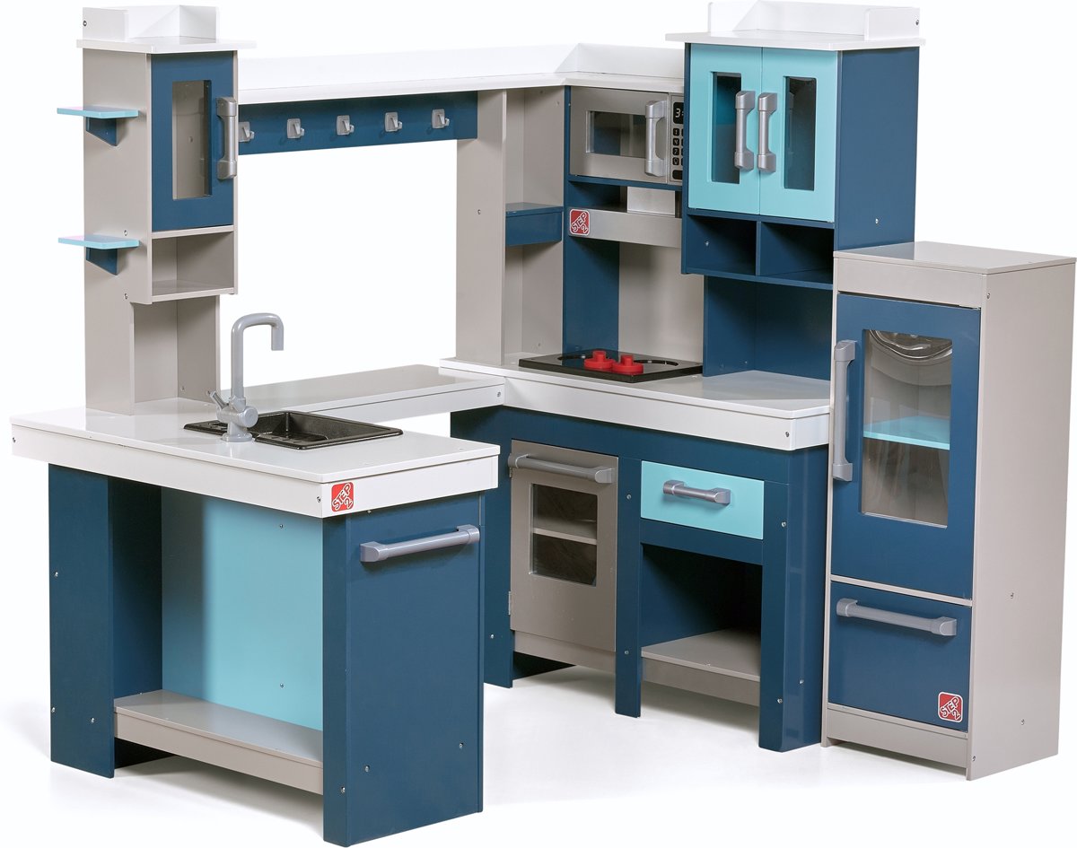   Inloopspeelgoedkeuken Hout 119 Cm Blauw